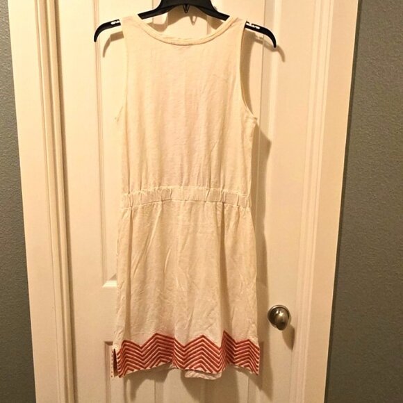 Tommy Hilfiger Sedona Sunset Coral Embroidered Casual Cream Sleeveless Dress - Picture 2 of 3